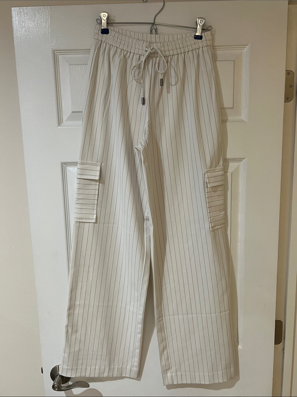 KENNETH COLE WIDE LEG PINSTRIPE PANTS SIZE XS